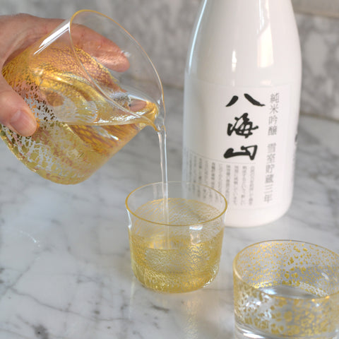 Indulge Your Glassware Fetish: New Gold Leaf Sake Set