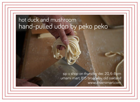 Upcoming Event: Hand-Pulled Udon by Peko-Peko