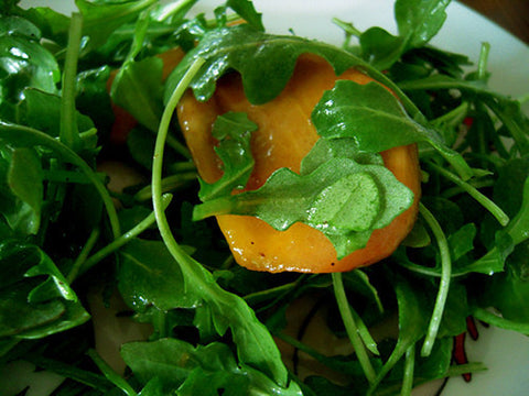 Japanify: Kaki and Arugula Salad with Rice Vinegar Dressing