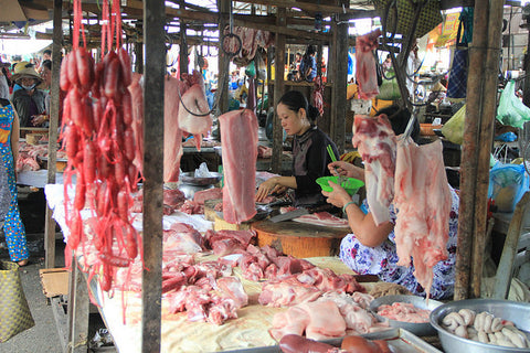 Postcard from Cái Bè: Meat Market Stall