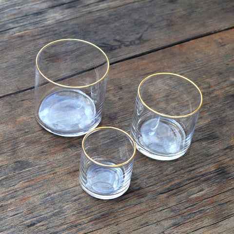This Just In: Toyo-Sasaki Flat Bottom Circle Glasses with Gold Rim