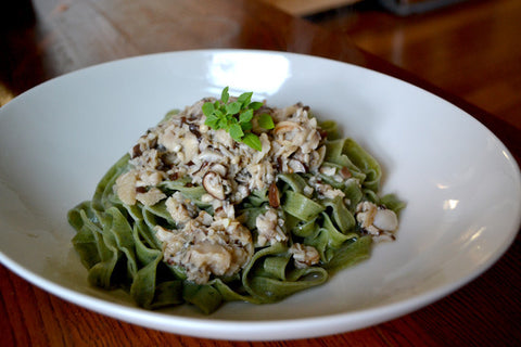 Japanify: Chopped Shiitake + Clam Pasta