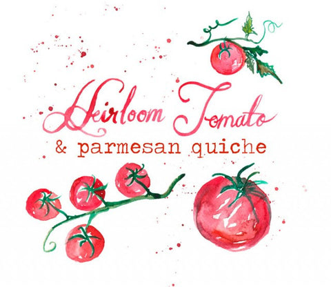 Forest Feast: Heirloom Tomato + Parmesan Quiche