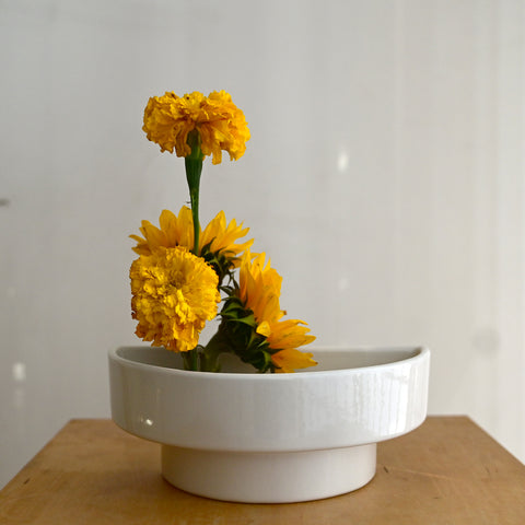 Half Moon White Vase