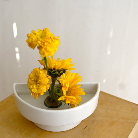 Half Moon White Vase