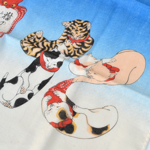 Cats, Blowfish + Octopus Tenugui