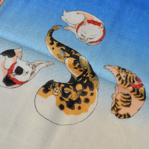 Cats, Blowfish + Octopus Tenugui