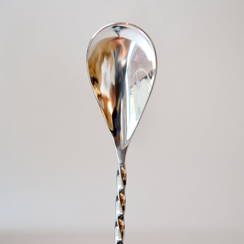 teardrop barspoon This elegant spoon has a tighter spin for a comfortable stir