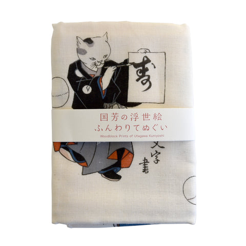 Edo Fashion Cat Tenugui