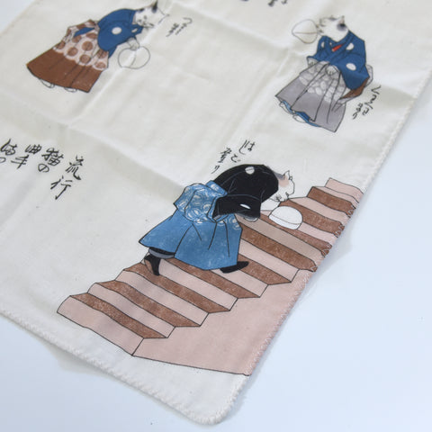 Edo Fashion Cat Tenugui