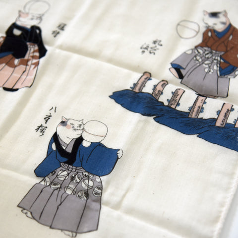 Edo Fashion Cat Tenugui