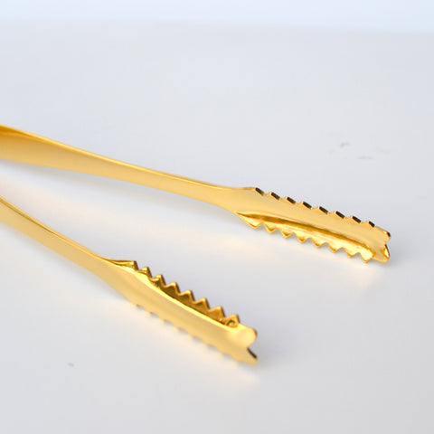 Gold-plated Jagged Grip Ice Tongs