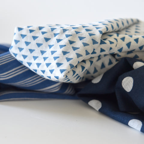 Kyoto Blue Triangles Furoshiki