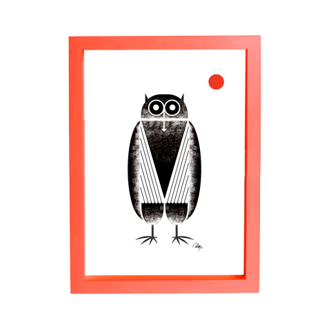 Owl with Moon Print