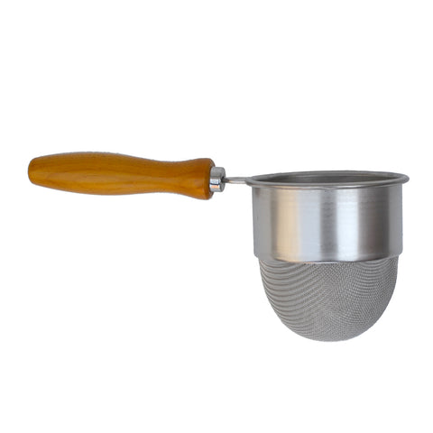Deep Basket Strainer Wood Handle
