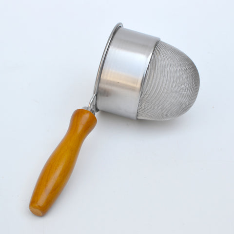 Deep Basket Strainer Wood Handle
