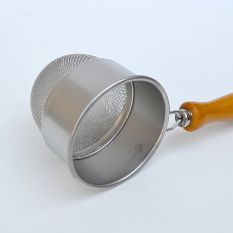 Deep Basket Strainer Wood Handle